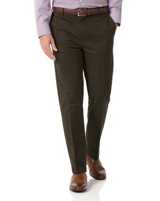 Brązowe Spodnie slim fit Charles Tyrwhitt 38/32