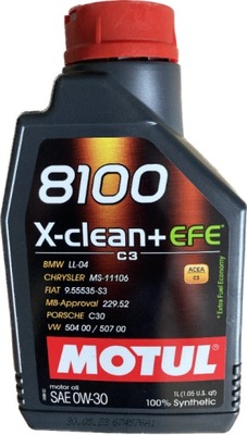 ALYVA MOTUL 8100 X-CLEAN+ EFE 0W30 1L VW 504/507 LL04 