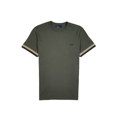 FRED PERRY Koszulka Khaki Męska Logowana r. M