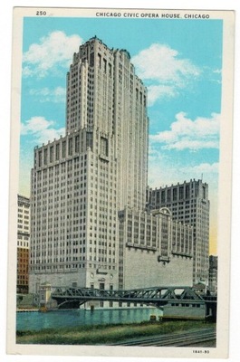 Pocztówka Stany Zjednoczone 1932 Chicago Opera
