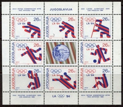 Jugosławia 1984 Znaczki Ark 2075-82 ** sport Olimpiada igrzyska olimpijskie