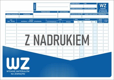WZ / Wyd. mat na zewn. / A5 - 32 bl. Z NADRUKIEM