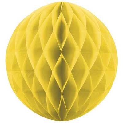 kula bibułowa XL duża 40 cm ŻÓŁTA honeycomb