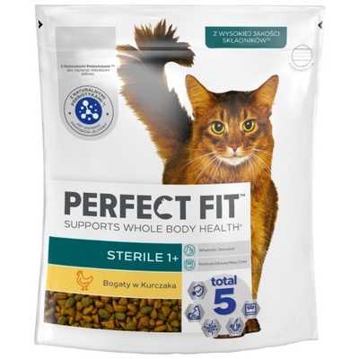 Sucha karma dla kota Perfect Fit kurczak dla kotów sterylizowanych 0,75 kg