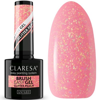 Claresa baza budująca BRUSH EASY GEL GLITTER PEACH 5g