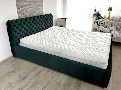 Łóżko Podwójne Tapicerowane 160x200 Stelaż Figo