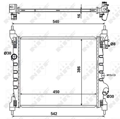 NRF 53195 CHLODNICA, SISTEMA DE REFRIGERACIÓN DEL MOTOR  