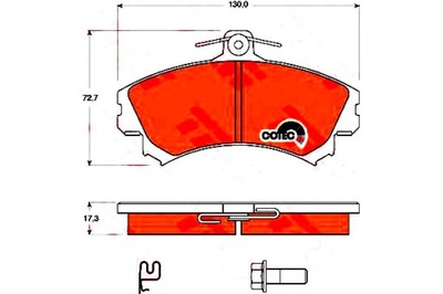 Trw тормозные колодки тормозные mitsubishi перед colt 04- sma фото №1