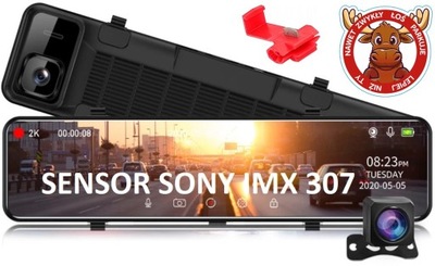 T12CM WIDEOREJESTRATOR SONY IMX307 2K + FULLHD FROM CAMERA REAR VIEW MEGA QUALITY  