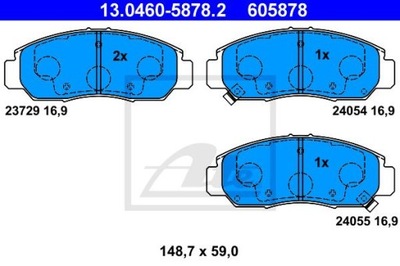 ATE 13.0460-5878.2 КОЛОДКИ ТОРМОЗНЫЕ ПЕРЕД HONDA CIVIC FR-V STREAM 01-12