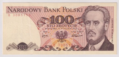 100 Złotych Polska 1975 Seria B