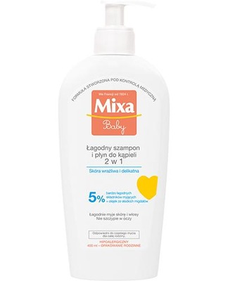 MIXA BABY Łagodny szampon i płyn do kąpieli 2 w 1 400 ml