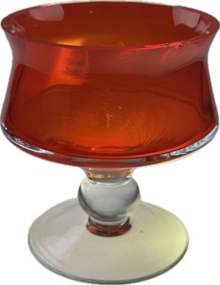 FIEDOROWICZ PUCHAR PATERKA BOMBONIERKA Z POMARAŃCZOWĄ CZASZĄ PRL