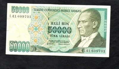 BANKNOT Turcja -- 50000 Lirasi -- 1970 rok