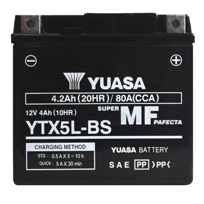 YUASA YTX5L-BS 4,2AH 12V 80A 2LG