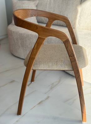 Krzesło tapicerowane z drewna tekowego przepiękne wykonane ręcznie