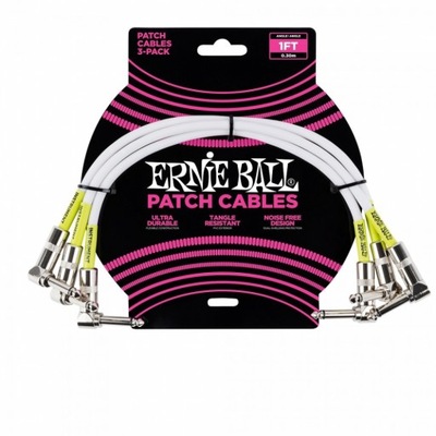 Ernie Ball 6055 kabel gitarowy 0,30 m 3 pack