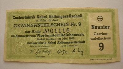 Banknot bon Nakło Nakel 1942