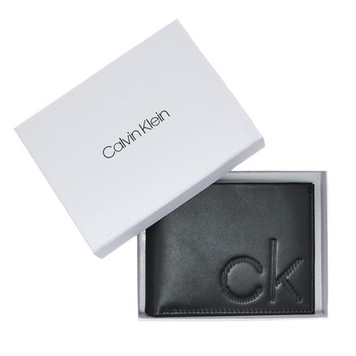 Calvin Klein portfel skóra naturalna czarny Ck Up 5Cc Coin K50K504833 - Produkt męski