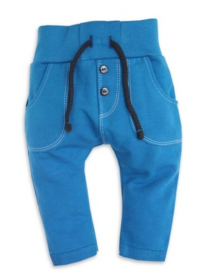 Spodnie chłopięce na gumce MROFI niebieski 86