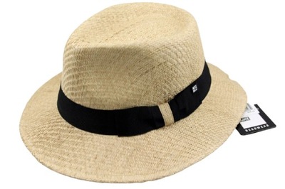 BLOCK HEADWEAR Kapelusz Fedora 57-59cm Słoma $98 !