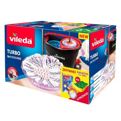 Mop obrotowy Vileda Turbo 3w1 Microfibre + zmywak