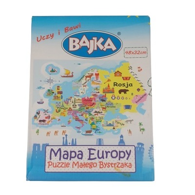 Puzzle 84 elementy Mapa Europy Puzzle Małego Bystrzaka Bajka