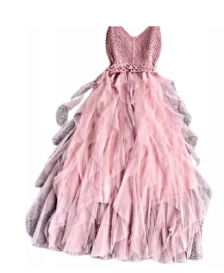MD różowa sukienka tiul szydełko M/38