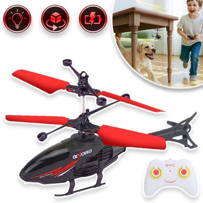 ŚMIGŁOWIEC HELIKOPTER ŚWIATŁA RC ZDALNIE STEROWANY INDUKCJA NA PILOTA