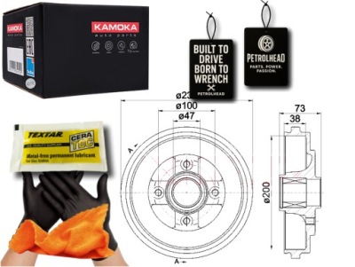 Тормозные барабаны тормозные 2szt. opel agila 00'- kamoka #petrolhead pro+ kit10 фото №1