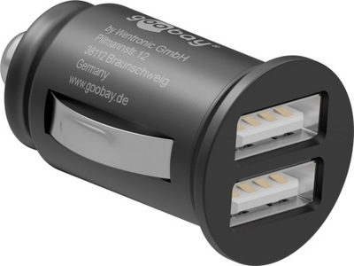 KROVIKLIS AUTOMOBILINĖ 2X USB 4,8A 24W GOOBAY 