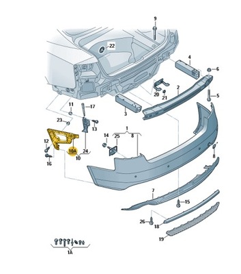 Кронштейн направляющая бампер задняя audi a5 правое фото №1