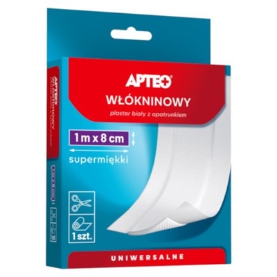 APTEO PLASTER WŁÓKNINOWY BIAŁY Z OPATRUNKIEM 1x8