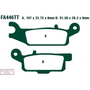 ZAPATAS DE FRENADO MOTO YAMAHA YFM 550 FWA GRIZZLY IRS (11-14) EBCFA446TT  