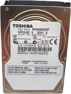 Dysk twardy Toshiba MK6459GSXP 640GB SATA II 2,5"