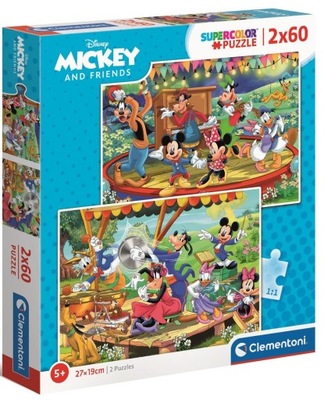 Puzzle 2 x 60 el. Clementoni Mickey i Przyjaciele Disney