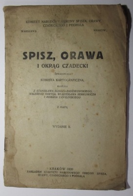 Spisz, Orawa i Okrąg Czadecki, Eljasz-Radzikowski, 1920, MAPA, ZAOLZIE