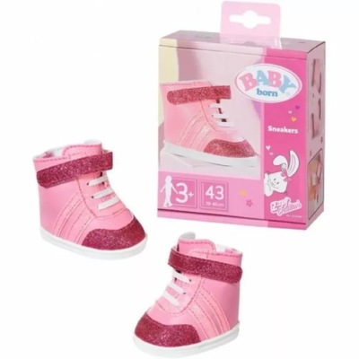 BABY BORN BUCIKI DLA LALKI 43CM BUTY SNEAKERSY RÓŻOWE BROKATOWE 833889