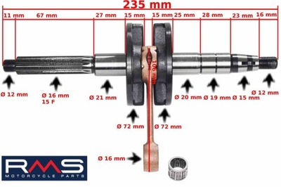 ВАЛ КОЛЕНЧАТЫЙ КОЛЕНВАЛ MALAGUTI F12 07/10