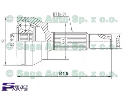 Шарнир наружный 32-02096s honda kia mazda scion subaru toyota dacia фото №1