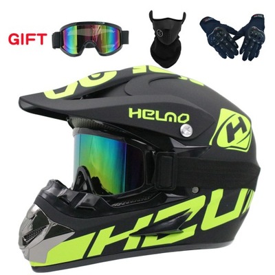 CASCO PARA MOTOCICLETA OFF-ROAD ENDURO MOTOCROSS +GOGLE + CAPO + GUANTES  