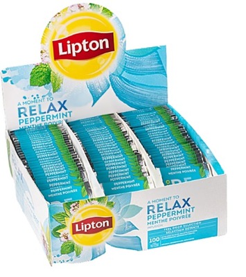 LIPTON RELAX PEPERMINT Herbata 100 kopert
