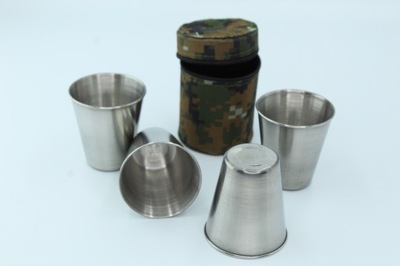 KIELISZKI TURYSTYCZNE METALOWE 4 x 70 ml-MORO