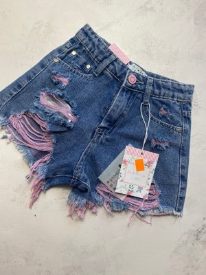 146 152 Spodenki jeans szorty dziury