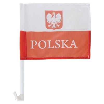 Samochodowa Flaga Polski 27x35 z uchwytem na szybę