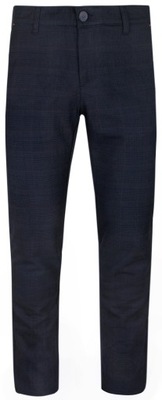 Granatowe spodnie typu chinos w Kratkę RIGON 32/32