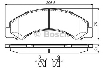 КОМПЛЕКТ КОЛОДОК ТОРМОЗНЫХ BOSCH 0 986 494 677