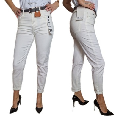 Spodnie Damskie Białe Klasyczne Wyszczuplające roz 29