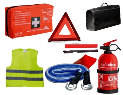 SET FIRST AID KIT VENT WINDOW EXTINGUIDHER BAG CABLE KAMIZE  