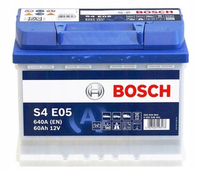BATTERY BOSCH S4 E05 EFB START-STOP 60AH 640A P+ RAD-OM  